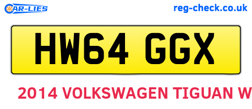 HW64GGX are the vehicle registration plates.