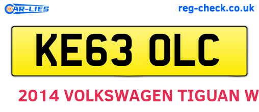 KE63OLC are the vehicle registration plates.