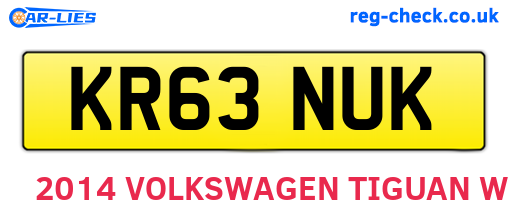 KR63NUK are the vehicle registration plates.