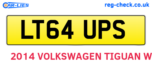 LT64UPS are the vehicle registration plates.
