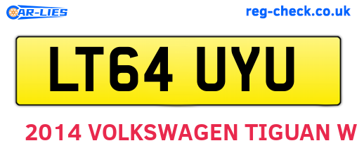 LT64UYU are the vehicle registration plates.