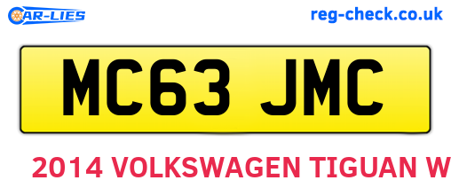 MC63JMC are the vehicle registration plates.