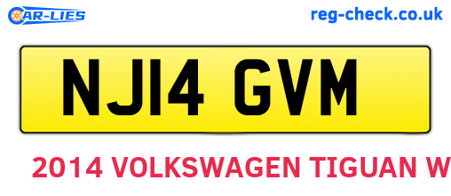 NJ14GVM are the vehicle registration plates.