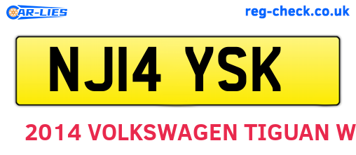 NJ14YSK are the vehicle registration plates.