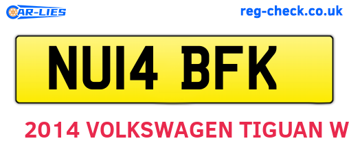 NU14BFK are the vehicle registration plates.