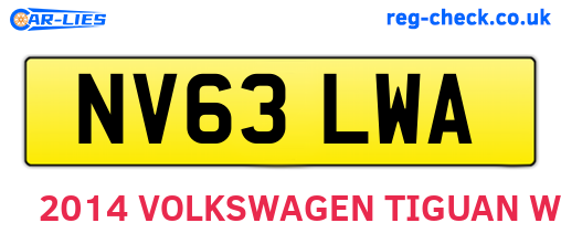 NV63LWA are the vehicle registration plates.