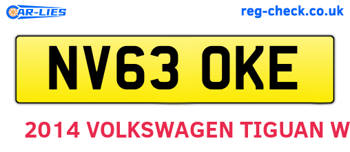 NV63OKE are the vehicle registration plates.