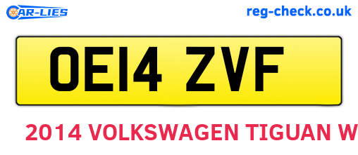 OE14ZVF are the vehicle registration plates.