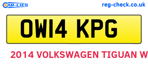 OW14KPG are the vehicle registration plates.