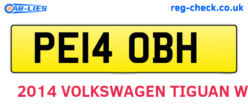 PE14OBH are the vehicle registration plates.