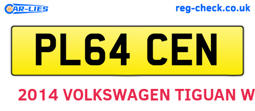 PL64CEN are the vehicle registration plates.