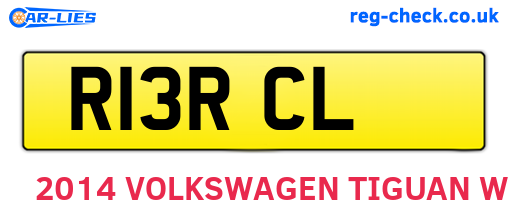 R13RCL are the vehicle registration plates.