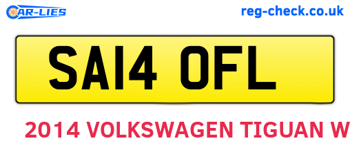 SA14OFL are the vehicle registration plates.