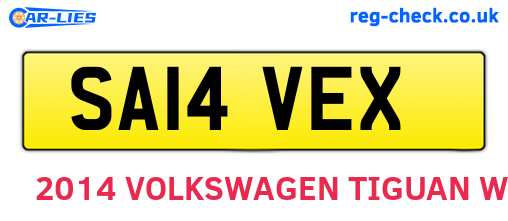 SA14VEX are the vehicle registration plates.