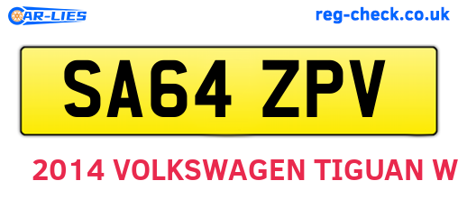 SA64ZPV are the vehicle registration plates.