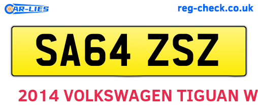 SA64ZSZ are the vehicle registration plates.