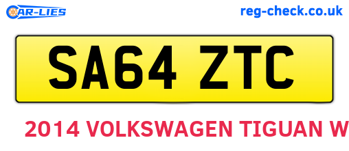 SA64ZTC are the vehicle registration plates.