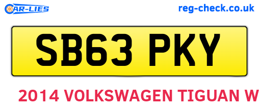 SB63PKY are the vehicle registration plates.