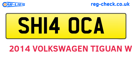 SH14OCA are the vehicle registration plates.