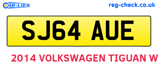 SJ64AUE are the vehicle registration plates.