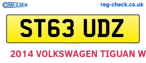 ST63UDZ are the vehicle registration plates.