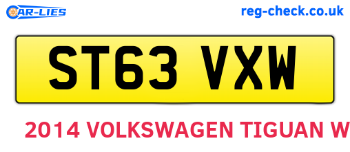ST63VXW are the vehicle registration plates.