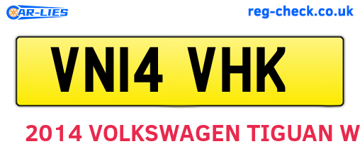 VN14VHK are the vehicle registration plates.