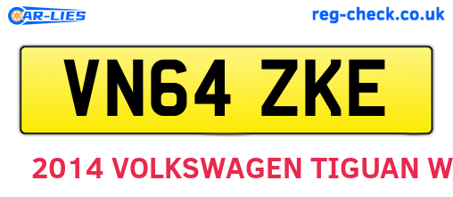 VN64ZKE are the vehicle registration plates.