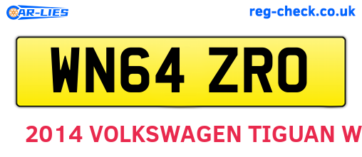 WN64ZRO are the vehicle registration plates.