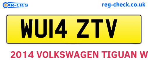 WU14ZTV are the vehicle registration plates.