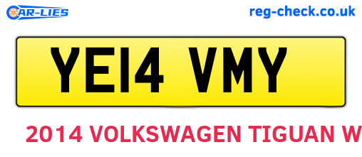 YE14VMY are the vehicle registration plates.