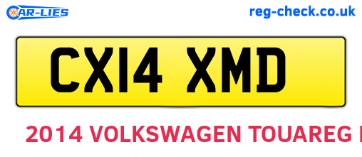 CX14XMD are the vehicle registration plates.