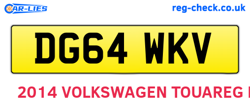 DG64WKV are the vehicle registration plates.
