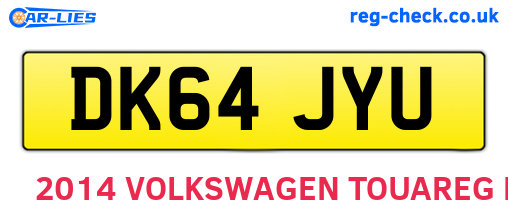 DK64JYU are the vehicle registration plates.