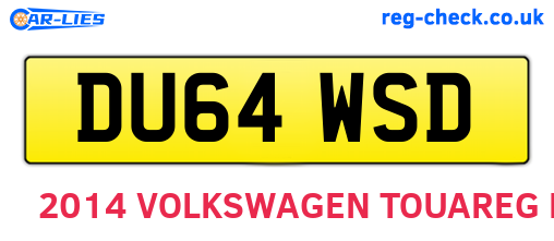 DU64WSD are the vehicle registration plates.