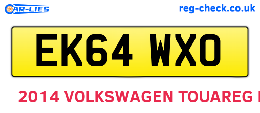 EK64WXO are the vehicle registration plates.