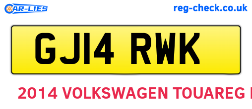GJ14RWK are the vehicle registration plates.