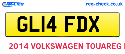 GL14FDX are the vehicle registration plates.