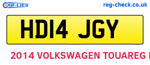 HD14JGY are the vehicle registration plates.