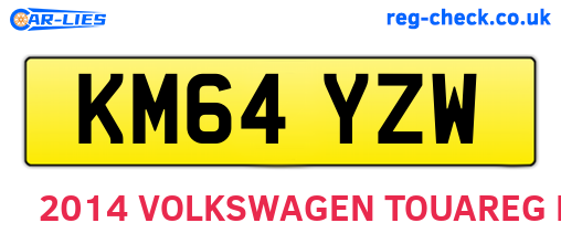 KM64YZW are the vehicle registration plates.