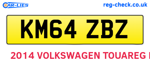 KM64ZBZ are the vehicle registration plates.