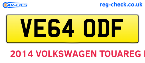 VE64ODF are the vehicle registration plates.