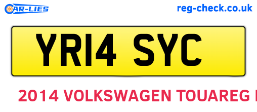 YR14SYC are the vehicle registration plates.