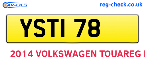 YST178 are the vehicle registration plates.