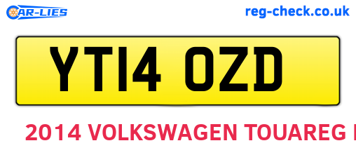 YT14OZD are the vehicle registration plates.