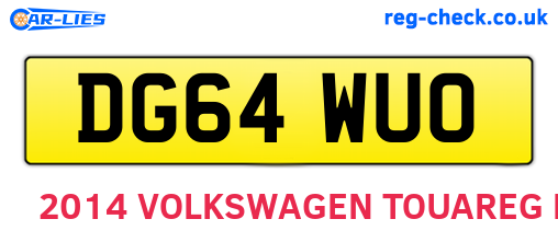 DG64WUO are the vehicle registration plates.