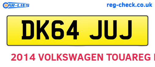 DK64JUJ are the vehicle registration plates.