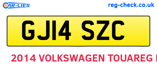 GJ14SZC are the vehicle registration plates.