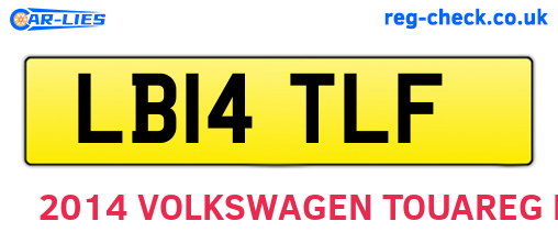 LB14TLF are the vehicle registration plates.