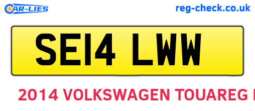 SE14LWW are the vehicle registration plates.